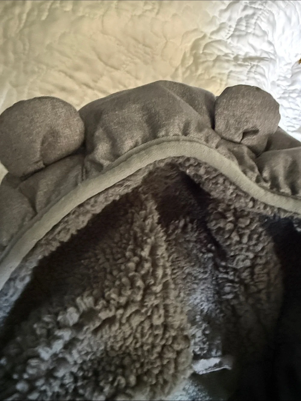 OshKosh B'gosh Gray Quilted Baby Hooded Snowsuit with Ear Accents
